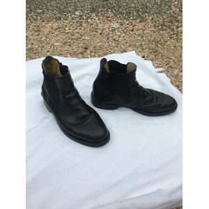 Boots en cuir noir sans lacets