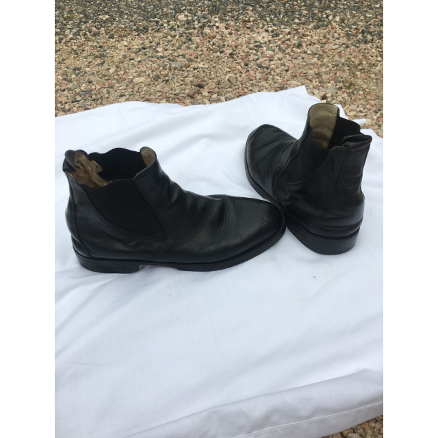 Boots en cuir noir sans lacets