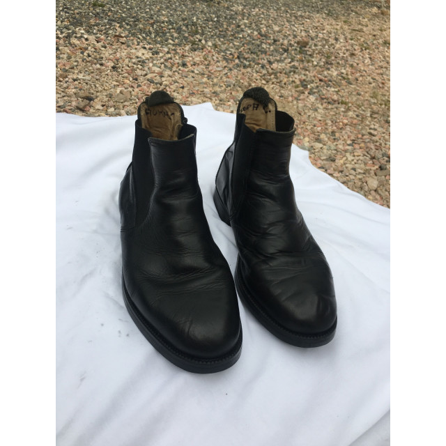 Boots en cuir noir sans lacets