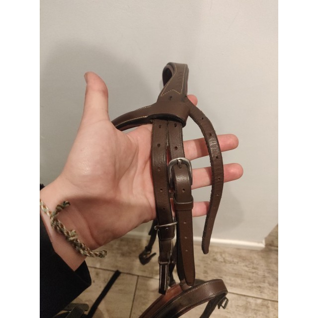 Bridon/filet muserolle combinée marron epona