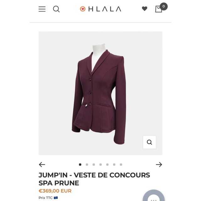 Veste de concours jumpin prune