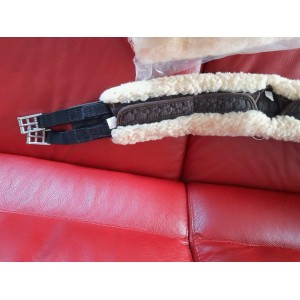 Sangle mattes (mouton véritable) demi lune 110cm + housse mouton de rechange amovible