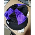 Toque en lycra violet/ noir neuve