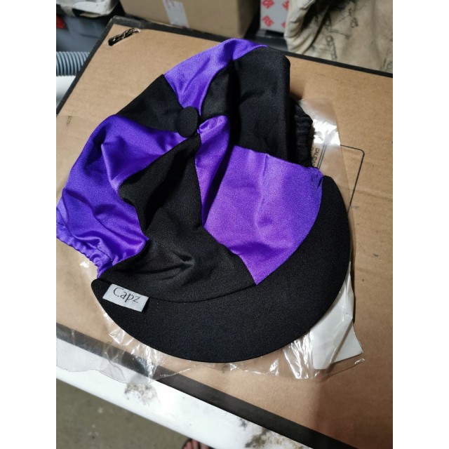 Toque en lycra violet/ noir neuve