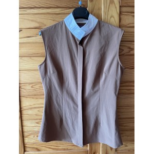 Haut de concours camel et blanc