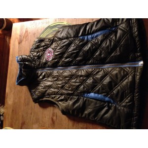 Gilet sans manches chaud marron / bleu