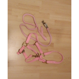 Licol + longe roses Poney