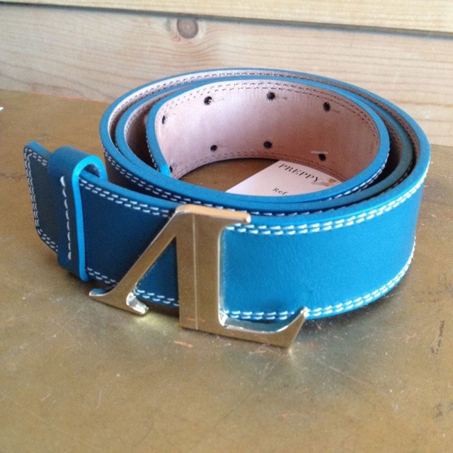 Ceinture en cuir Alexandra Ledermann 80 cm bleu