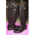 Bottes en Simili Cuir vernis, apparence Croco