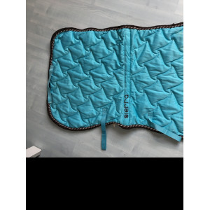 Tapis de selle et protège dos bleu et marron