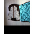 Tapis de selle et protège dos bleu et marron