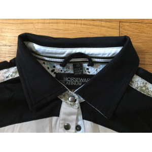 Polo Horseware rose pâle et noir, taille 36/38