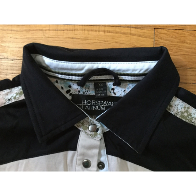 Polo Horseware rose pâle et noir, taille 36/38