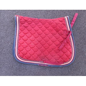 Tapis de selle rouge foncé Equithème taille cheval