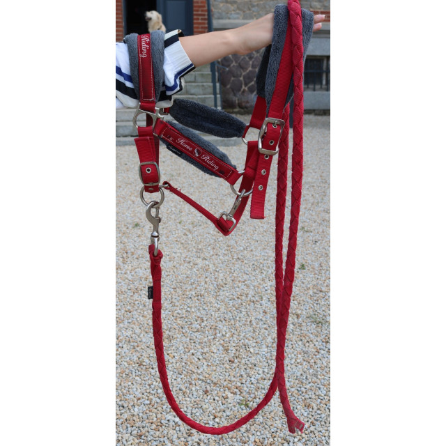 Licol Fouganza rouge + longe rouge originale