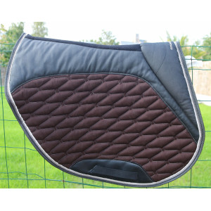 Tapis Fouganza tissu cuire marron.