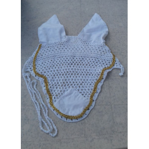 Bonnet blanc liseré doré EQUITHEME