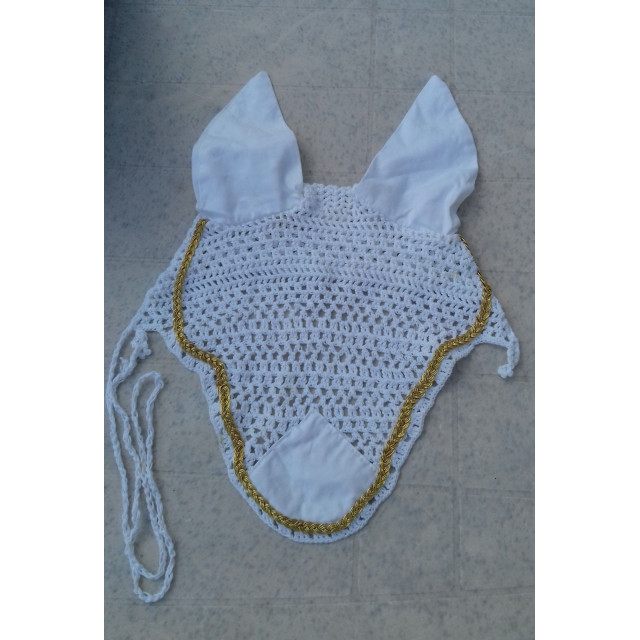Bonnet blanc liseré doré EQUITHEME
