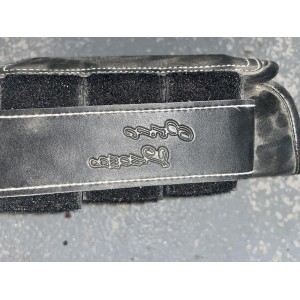 Guêtres de dressage en cuir noir