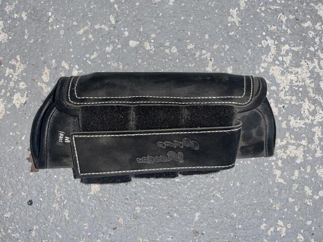 Guêtres de dressage en cuir noir
