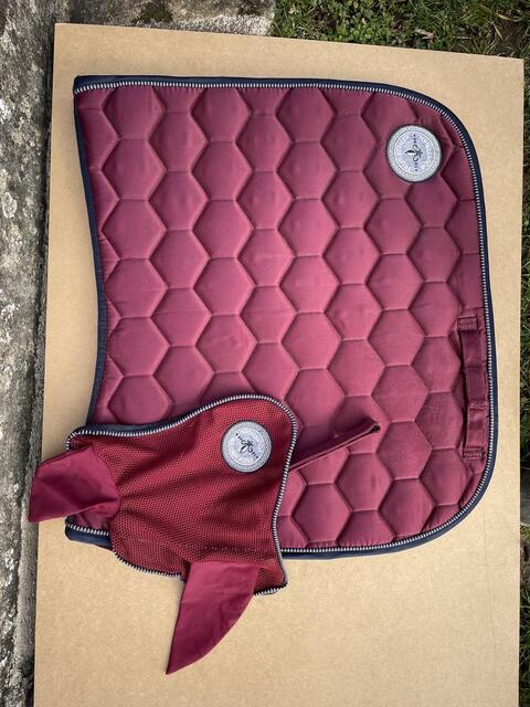 Ensemble de dressage bordeaux et bleu
