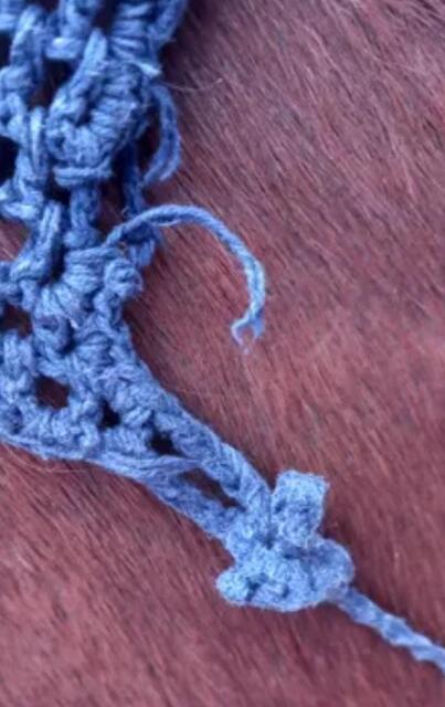 Bonnet bleu fait main