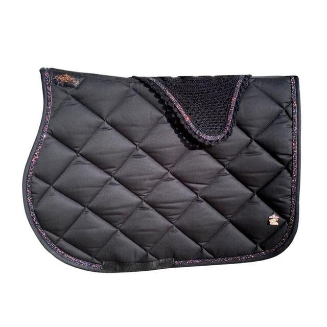 Tapis ju et pa velour noir galon disco noir