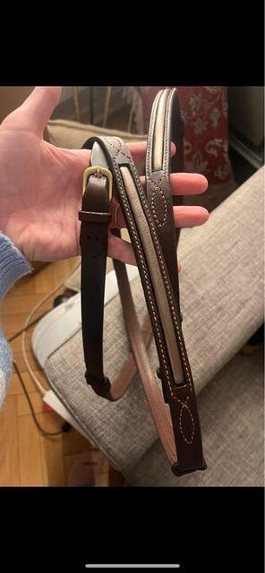 Rênes personnalisées havane et insert doré