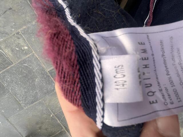 Couvre reins bleu/Bordeaux Equitheme
