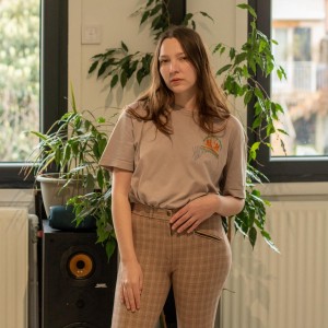 Pantalon d’équitation - vintage - à carreaux marron/beige - Taille 34/36