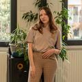 Pantalon d’équitation - vintage - à carreaux marron/beige - Taille 34/36