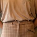 Pantalon d’équitation - vintage - à carreaux marron/beige - Taille 34/36