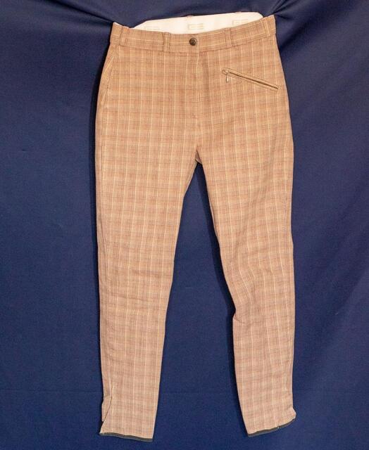 Pantalon d’équitation - vintage - à carreaux marron/beige - Taille 34/36