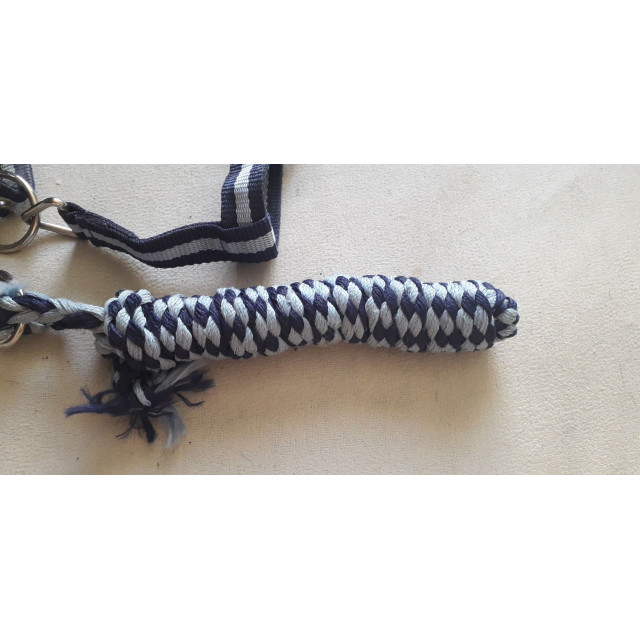 licol poney bleu marine / bleu ciel + longe bleu marine / bleu ciel