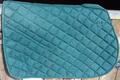 Tapis de selle vert et bleu personnalisé