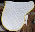 Tapis de selle blanc à bords jaunes