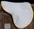 Tapis de selle blanc à bords jaunes