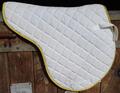Tapis de selle blanc à bords jaunes