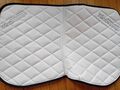 Tapis de selle blanc logo bleu