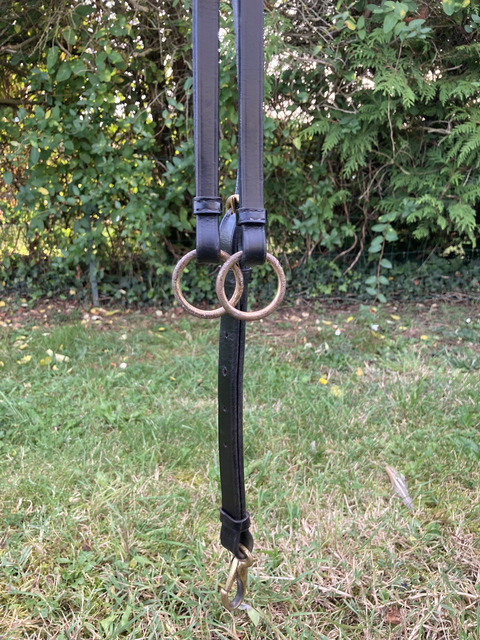Collier de chasse Elastique Gris / Cuir Noir Stationata