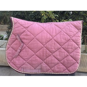 Tapis Lami-Cell vieux rose taille cheval avec cordelette bicolore