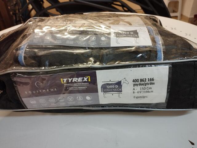 EQUITHÈME Couverture Tyrex 1200D 0g Gris/bleu