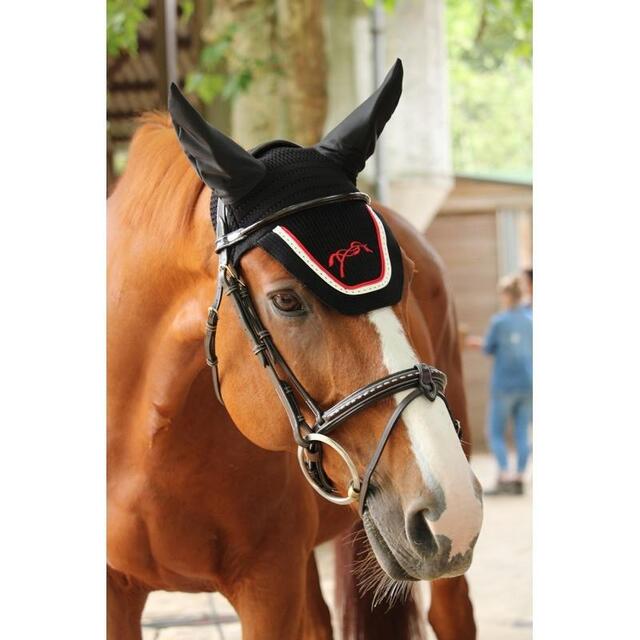 Bonnet PL noir et rouge point sellier