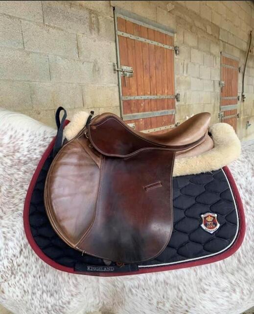 Selle mixte cuire marron 17'5