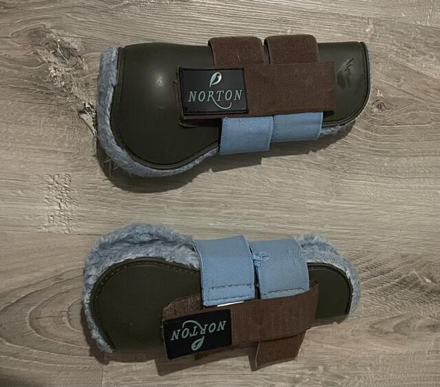 Guêtres Norton taille poney marron et bleu