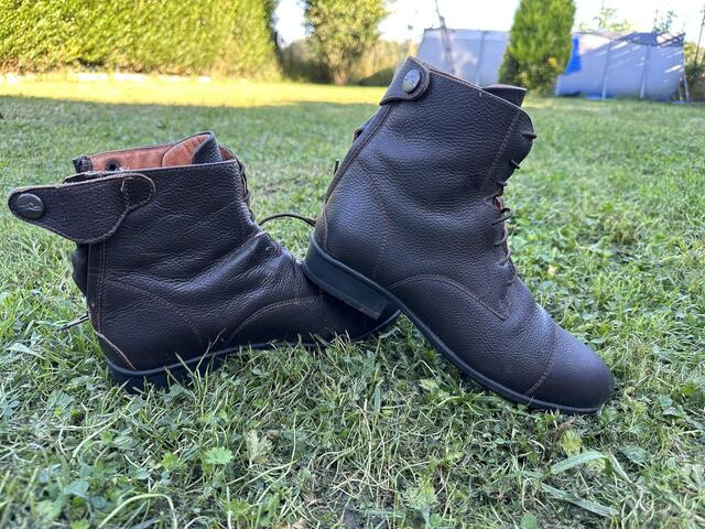 Bottines cuir grainé marron Equi'thème