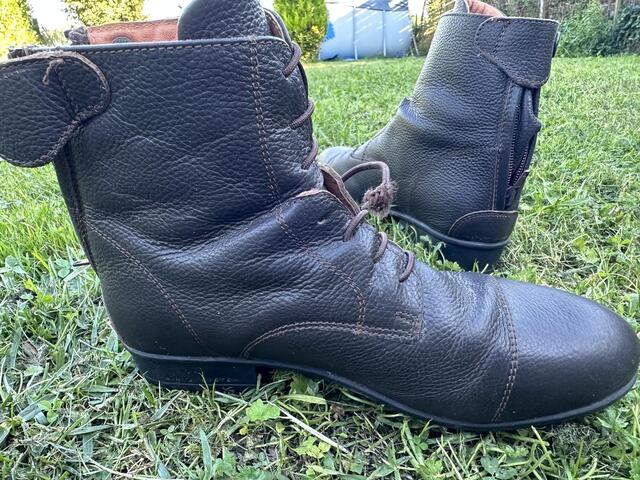 Bottines cuir grainé marron Equi'thème