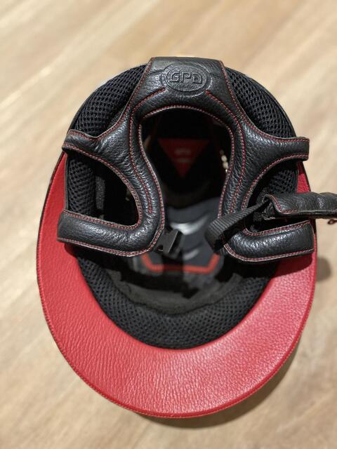 Casque GPA First Lady Carbone Visière rouge