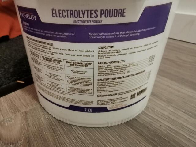 Electrolyte poudre