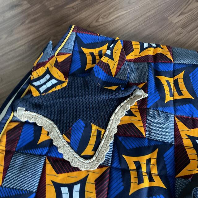 Ensemble composé d’un tapis, d’un bonnet et d’un sac de pansage